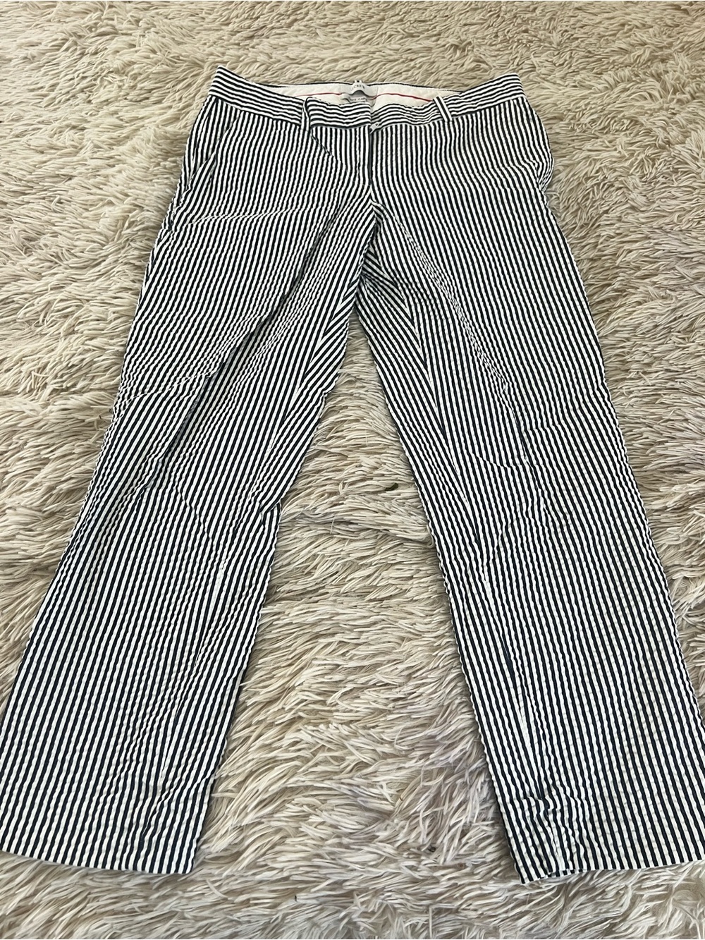 J. Crew Black and White Striped Capris